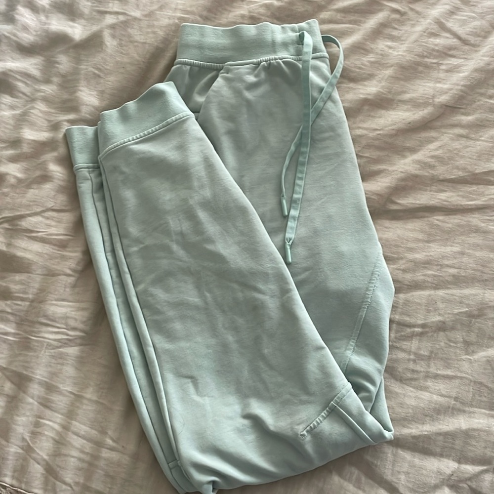 men’s light blue lulu joggers size S